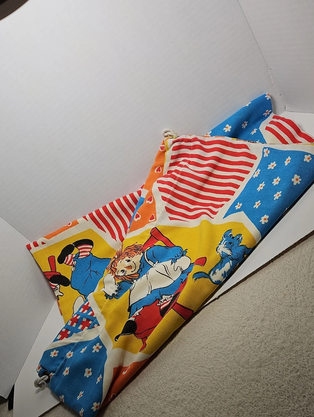 Vintage Raggedy Ann And Andy Handmade Laundry Bag 20